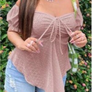 SHEIN Blush Pink Off-Shoulder Top